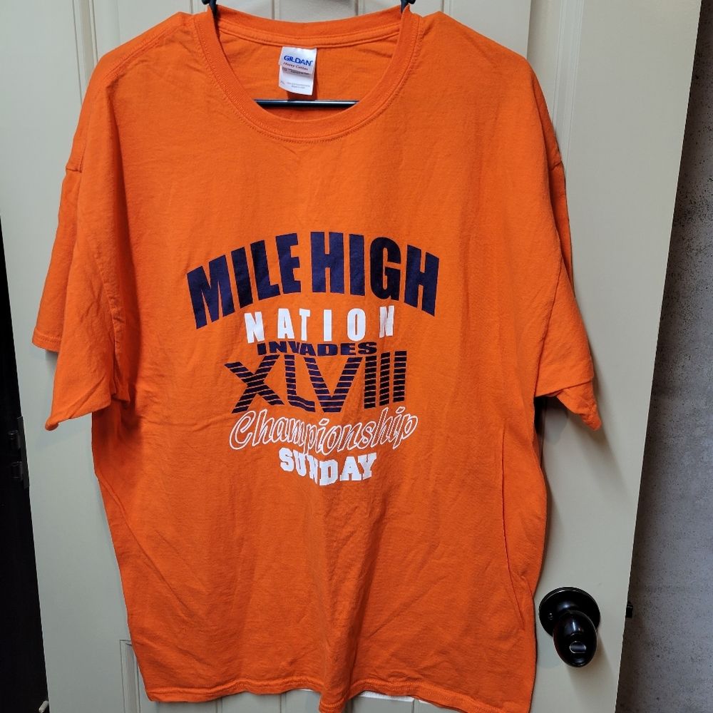 SOLD        Denver Broncos Mile High Nation XLVIII Championship Sunday Tee Shirt - Picture 6 of 6